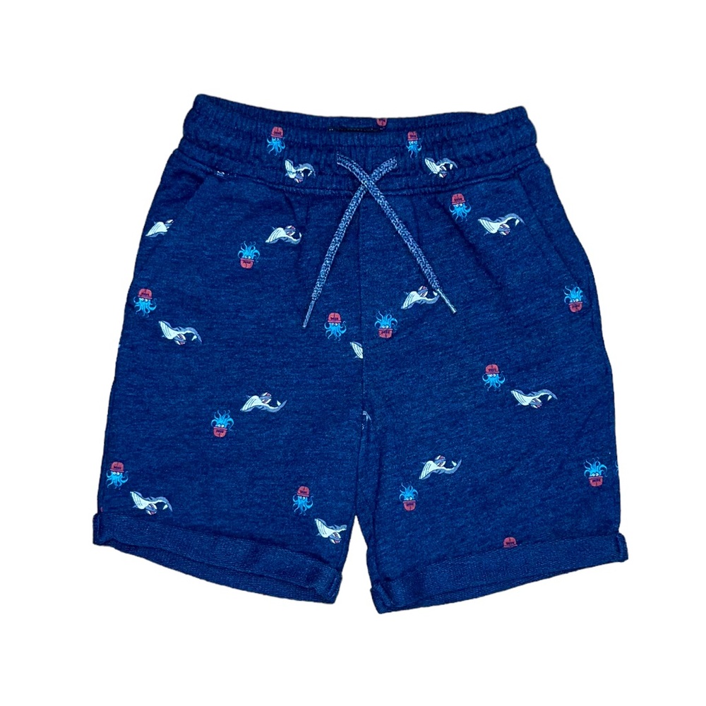 OshKosh B’Gosh Whale Jellyfish Pull On Shorts 4T Navy Blue